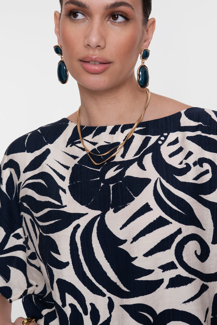 Geisha top met sierlijk bloemdessin