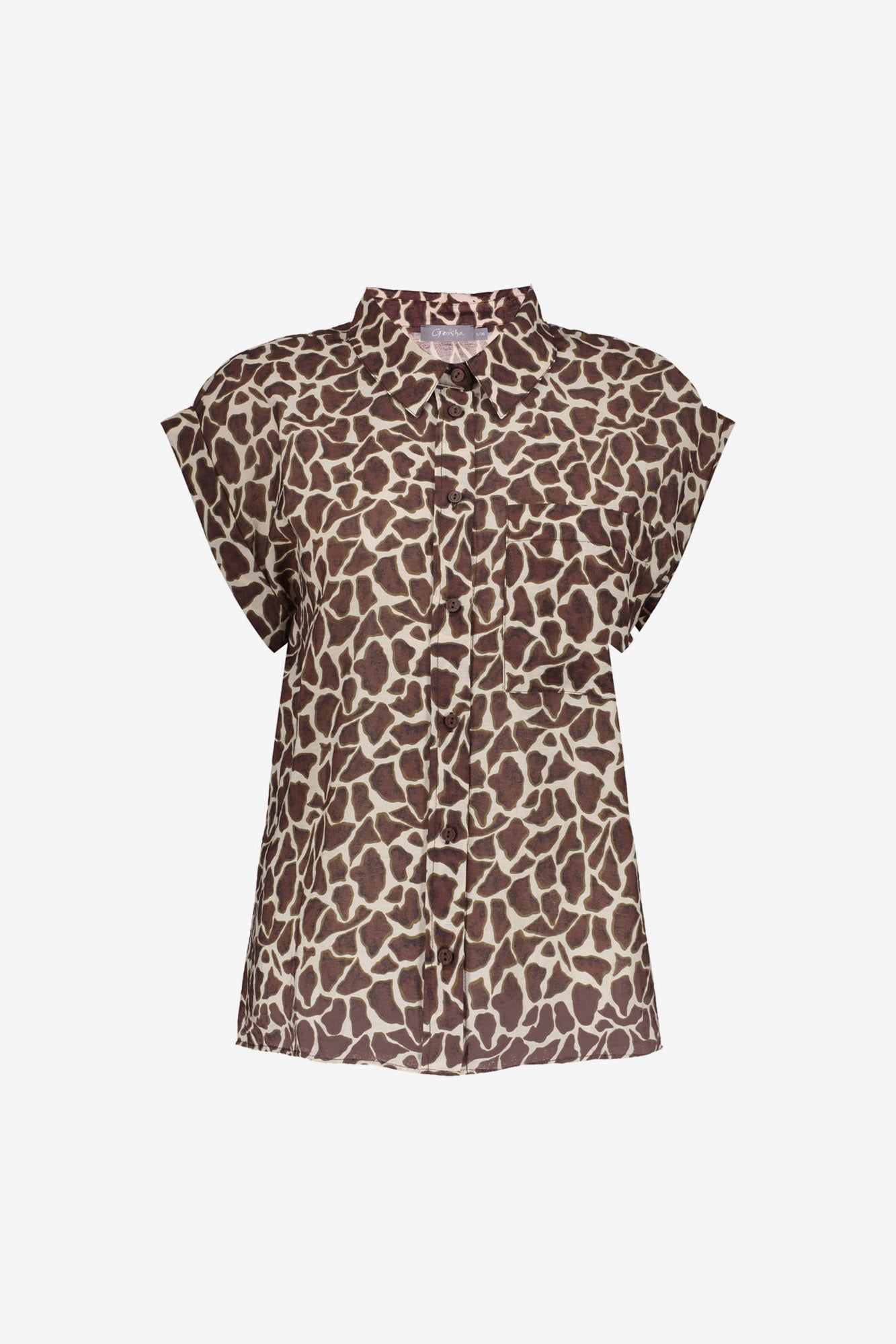 Geisha blouse met giraffe print
