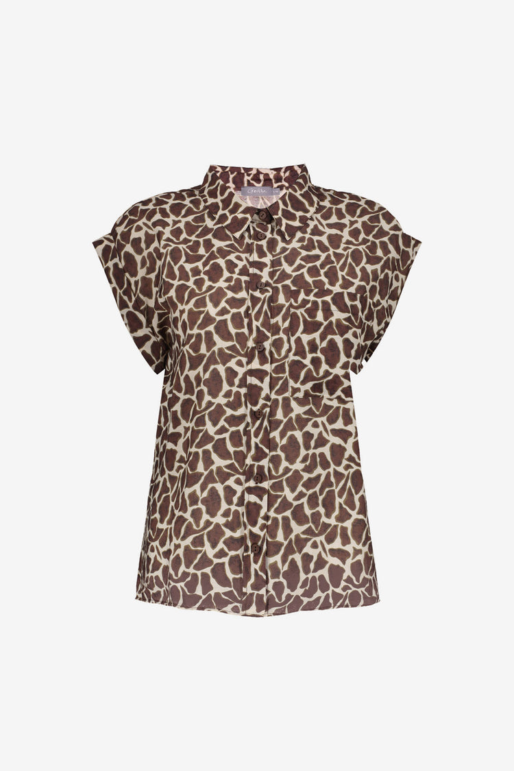 Geisha blouse met giraffe print