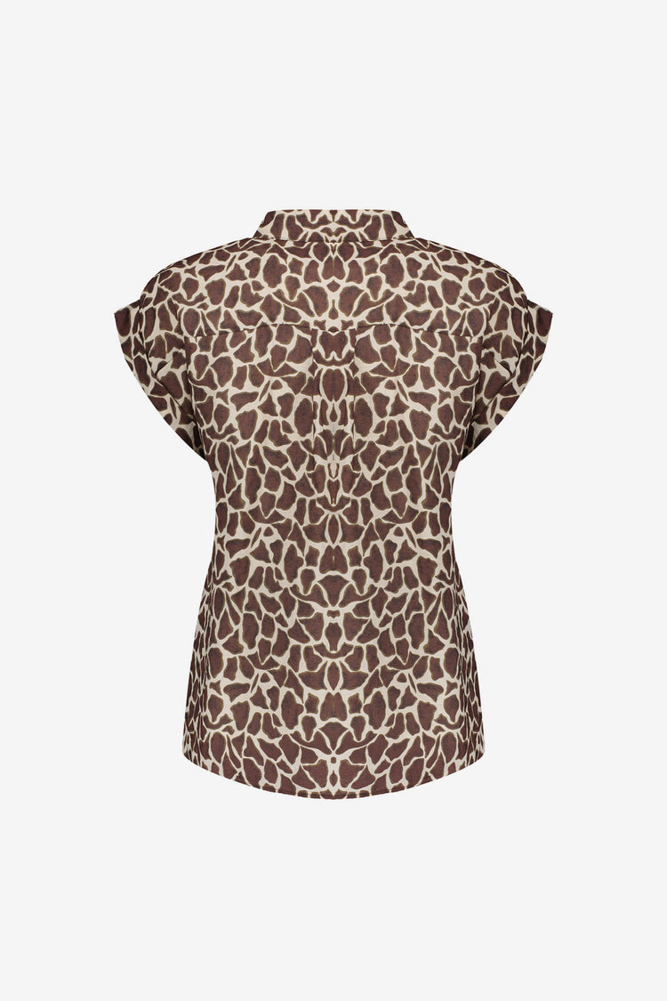 Geisha blouse met giraffe print