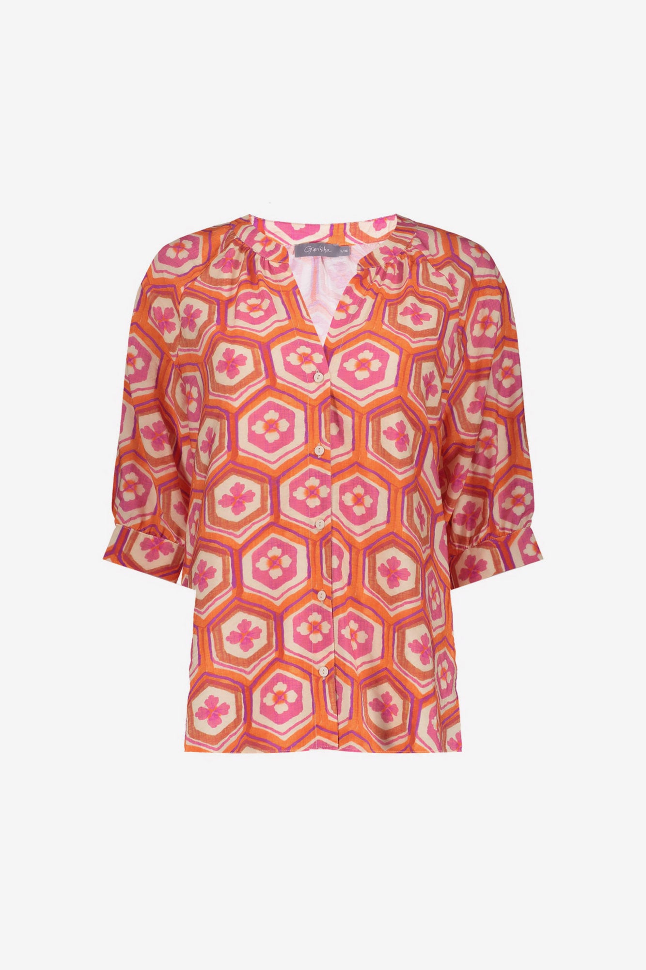 Geisha blouse met flowerprint