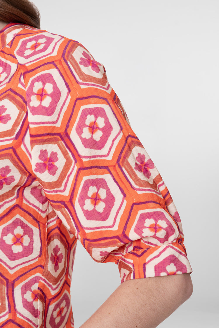 Geisha blouse met flowerprint