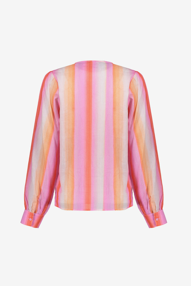 Geisha blouse met strepen en lurex