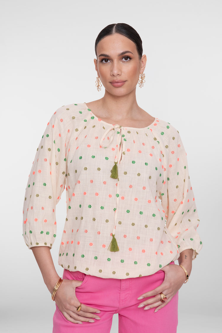 Geisha top met kwastjes