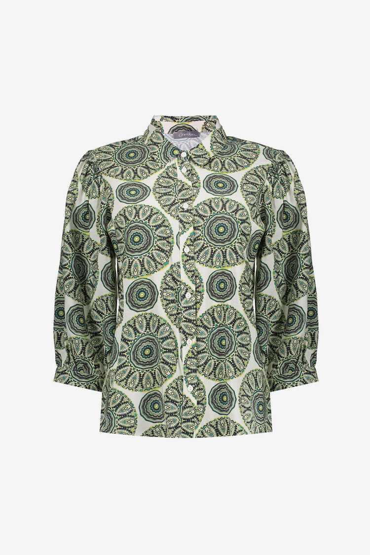 Geisha blouse met sierlijke print