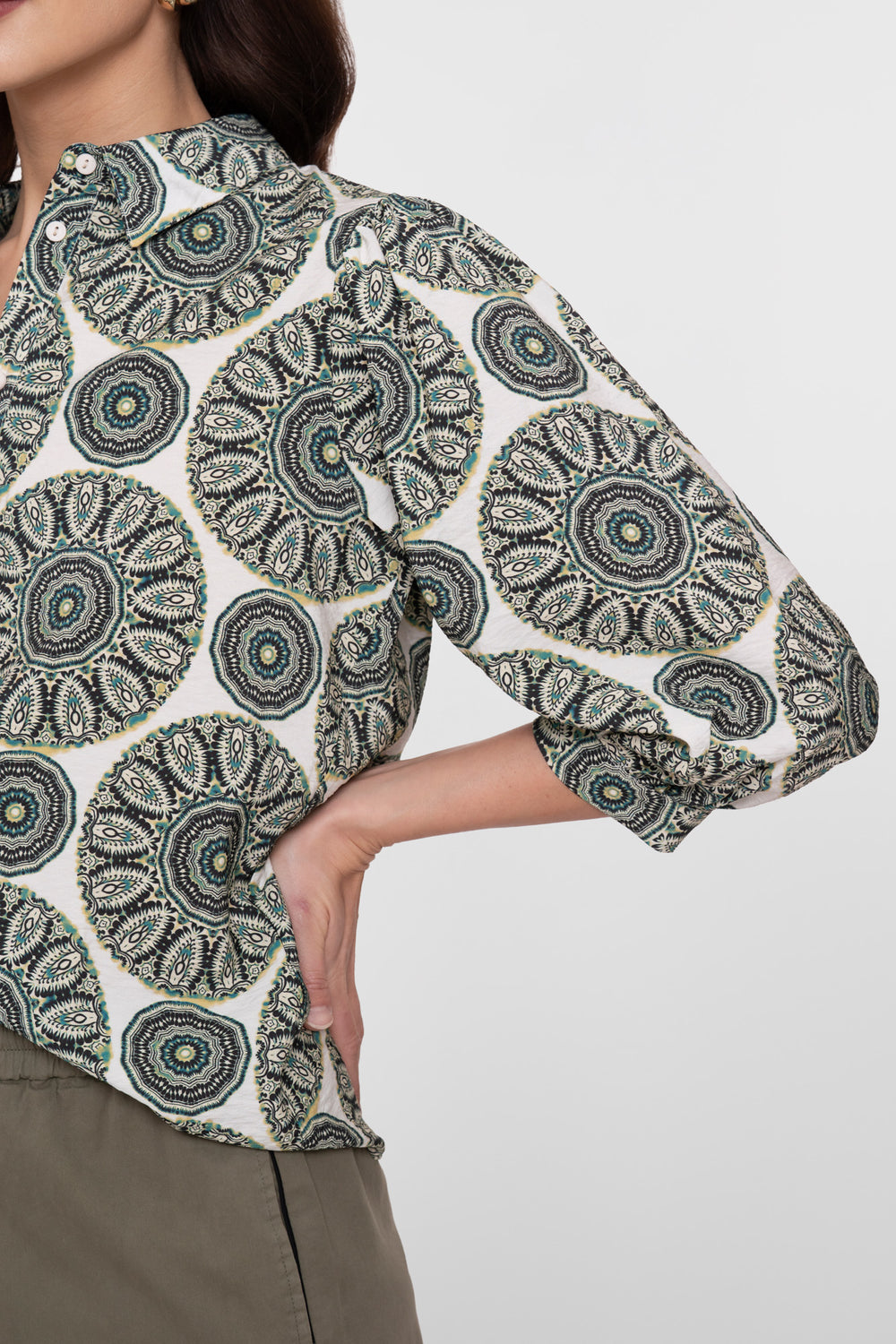 Geisha blouse met sierlijke print