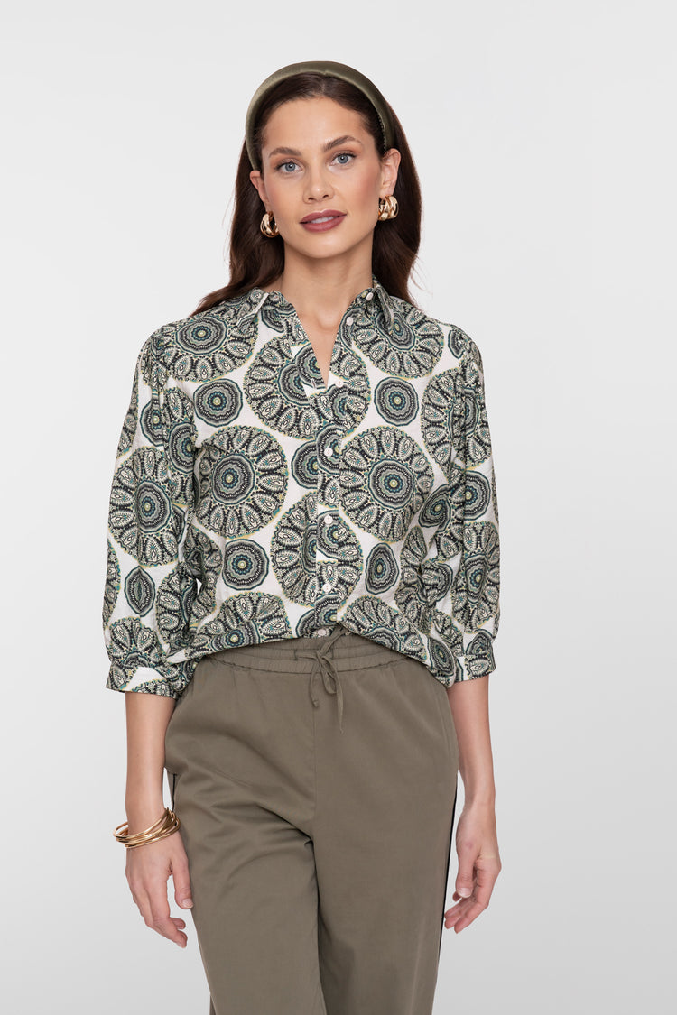 Geisha blouse met sierlijke print