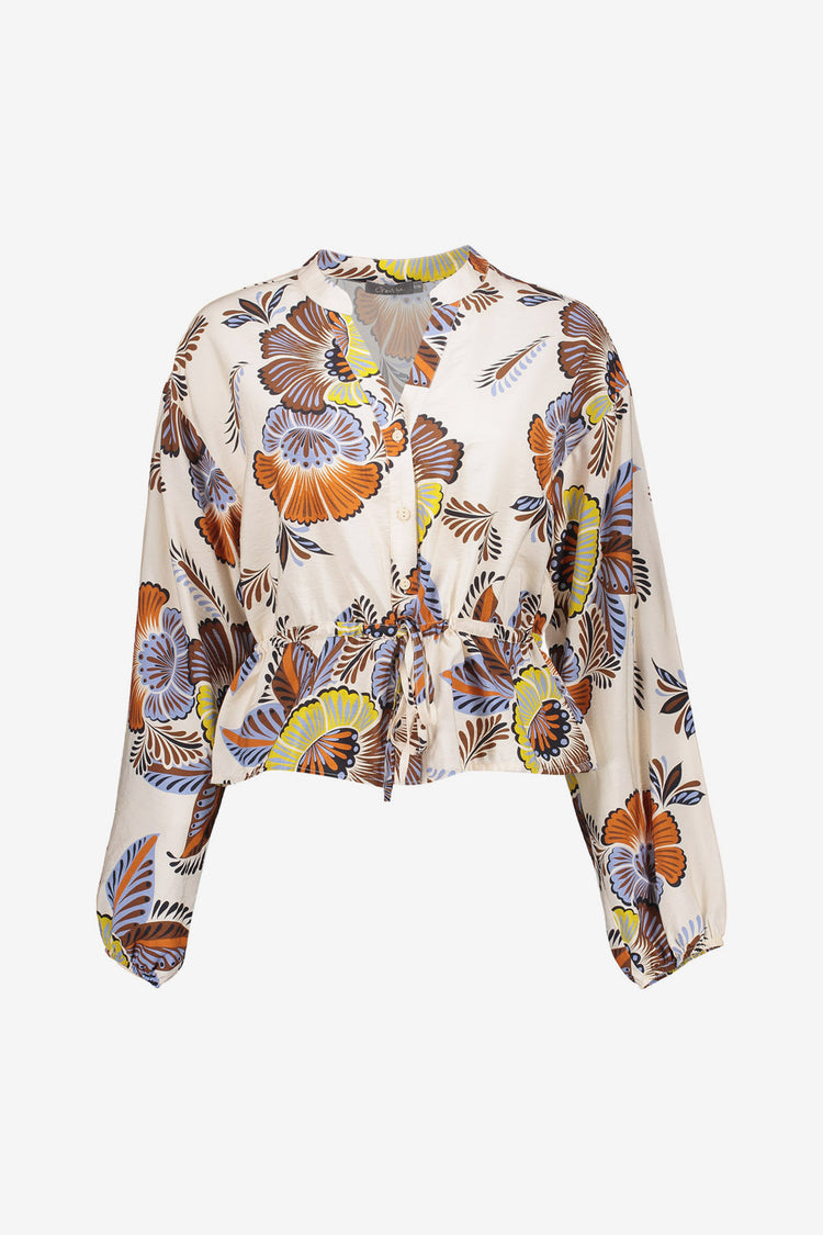 Geisha peplumblouse met strikceintuur