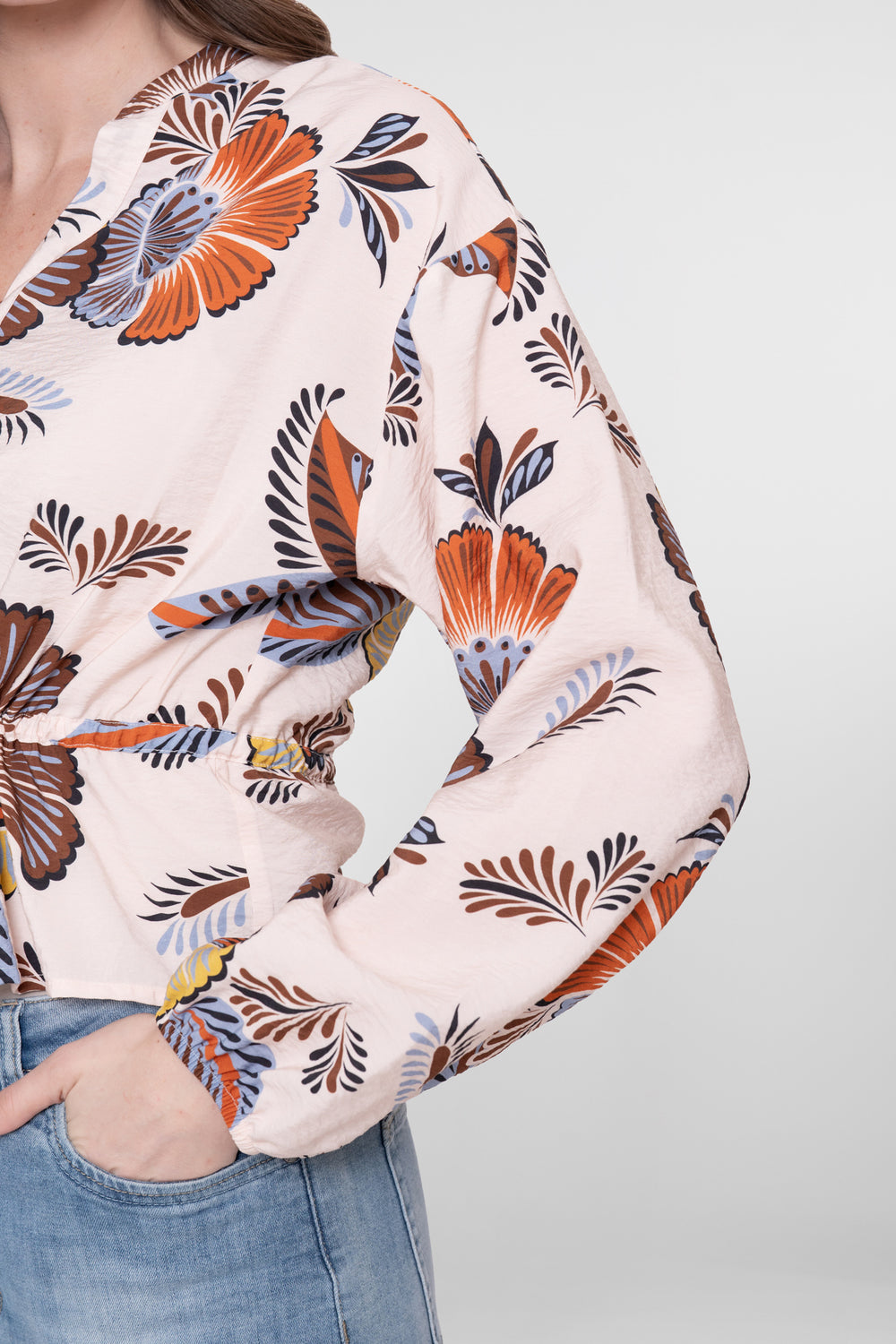 Geisha peplumblouse met strikceintuur