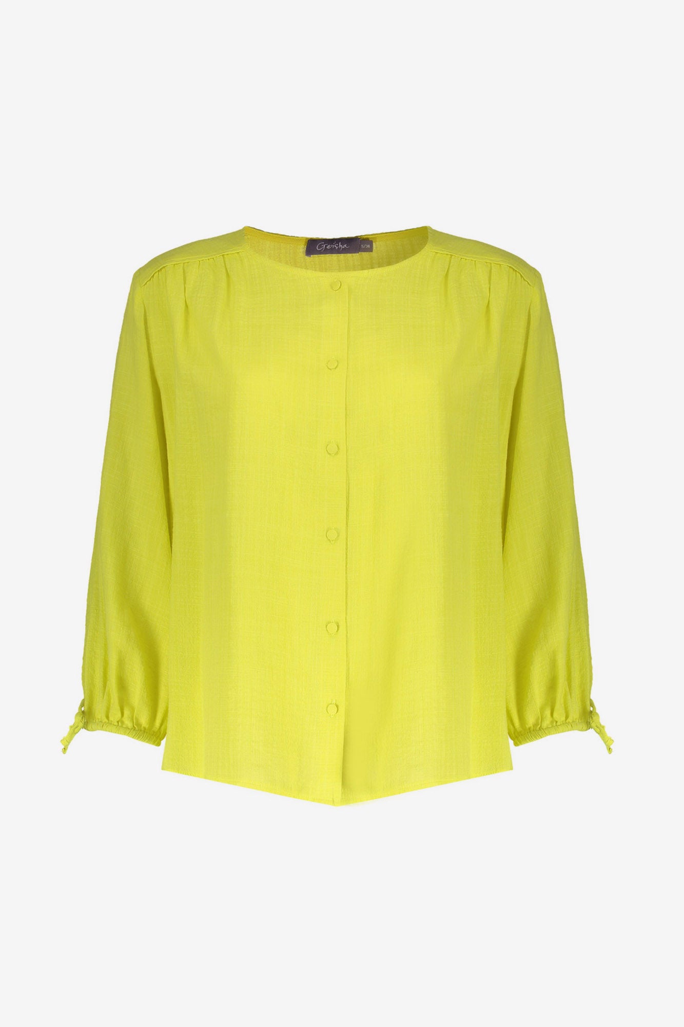 Geisha lime blouse met drawstring mouwen