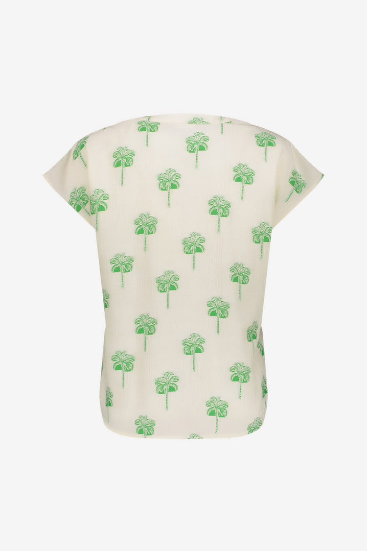 Geisha top met zomerse palm print