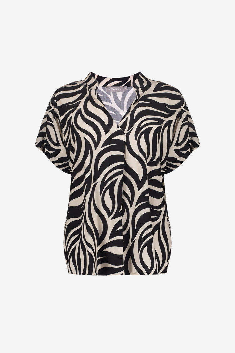 Geisha top met swirl dessin