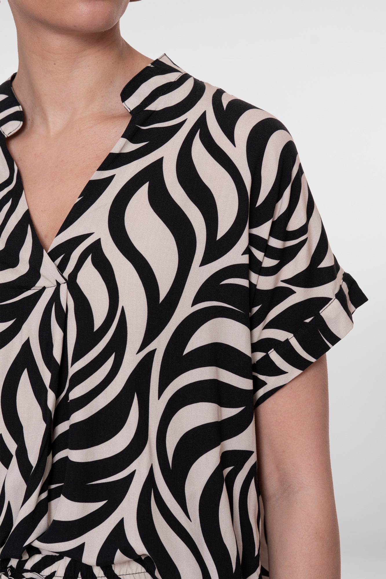 Geisha top met swirl dessin