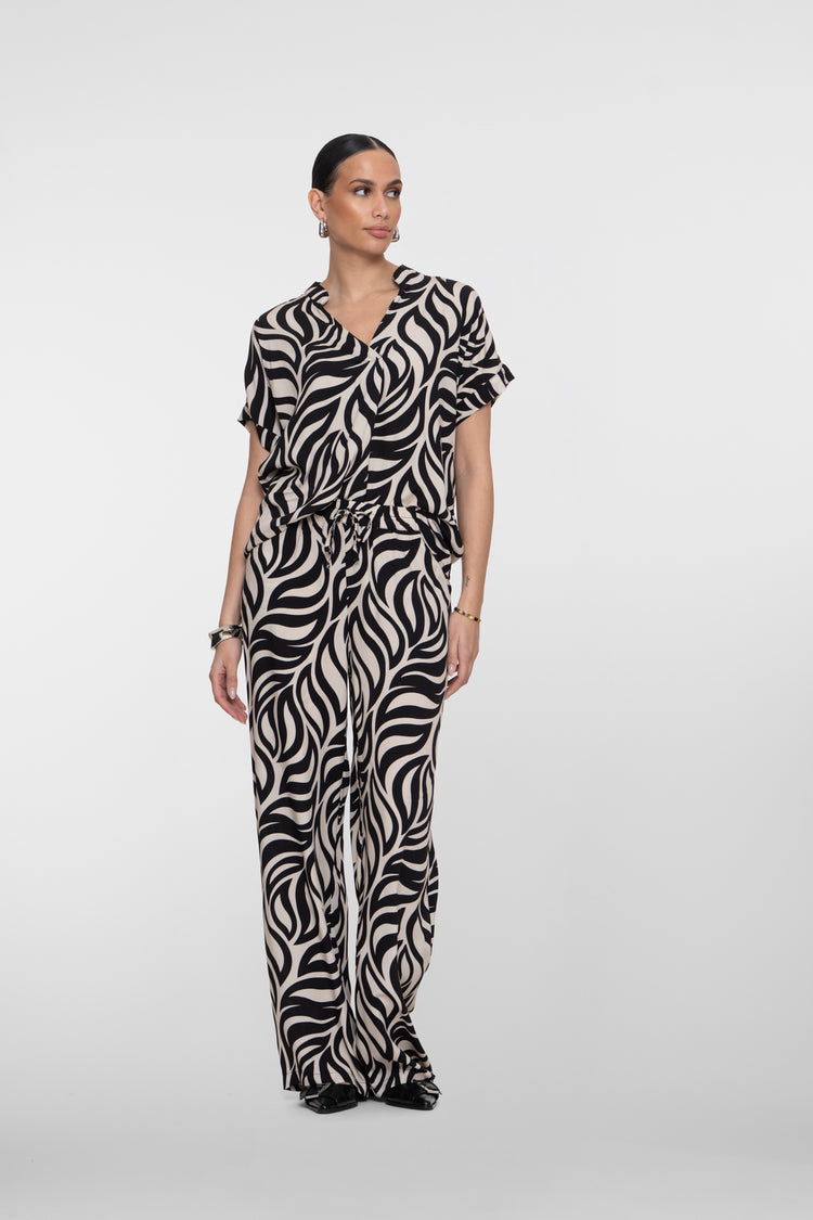 Geisha top met swirl dessin