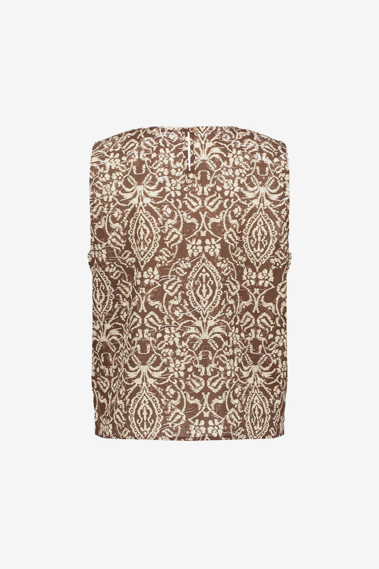 Geisha top met broderie anglaise print