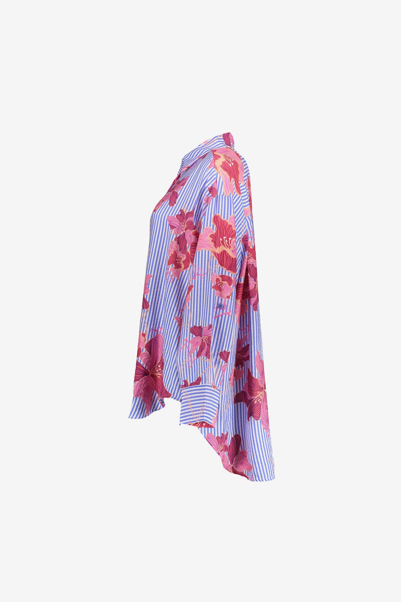 Geisha oversized blouse met strepen en bloemen
