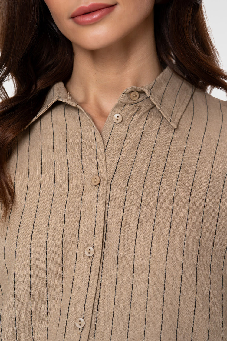 Geisha blouse met krijtstreep