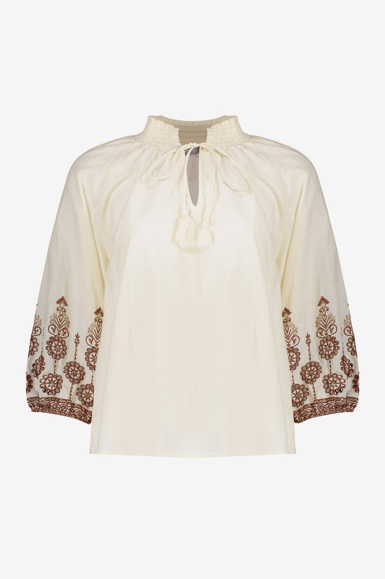 Geisha blouse met borduursels en bohemian uitstraling