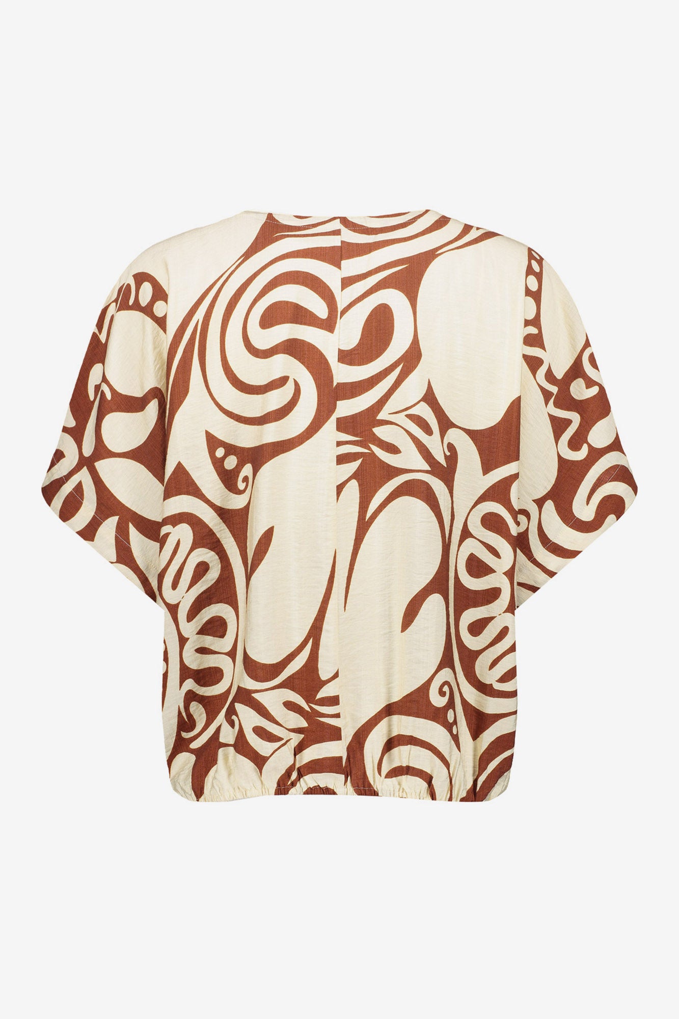 Geisha top bi-color swirl print