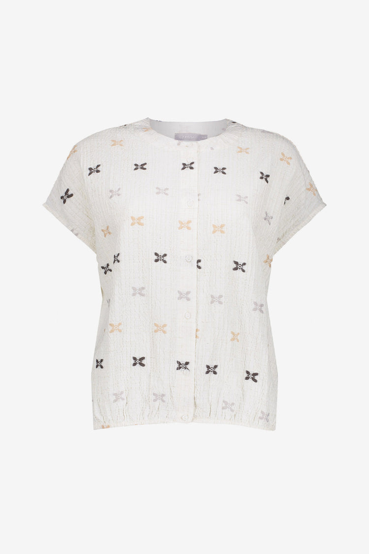 Geisha blouse met subtiele print