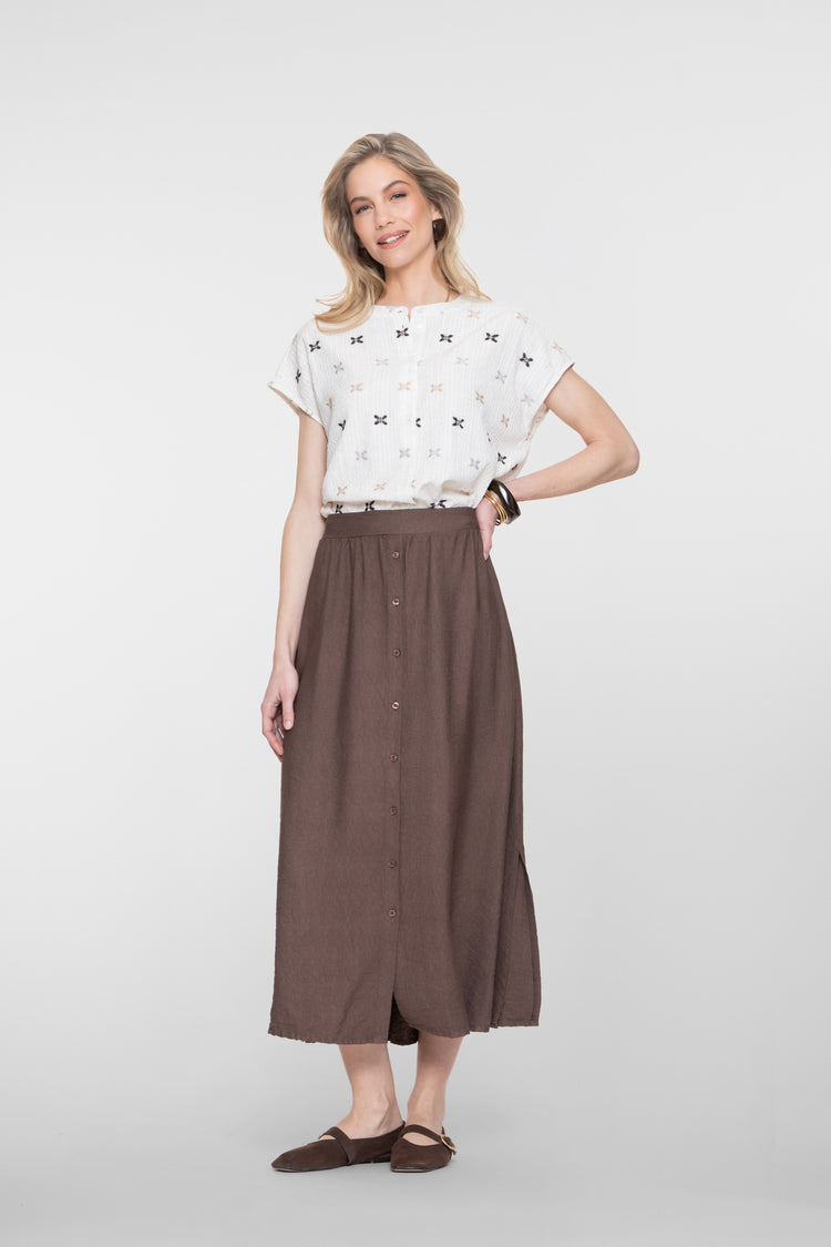 Geisha blouse met subtiele print