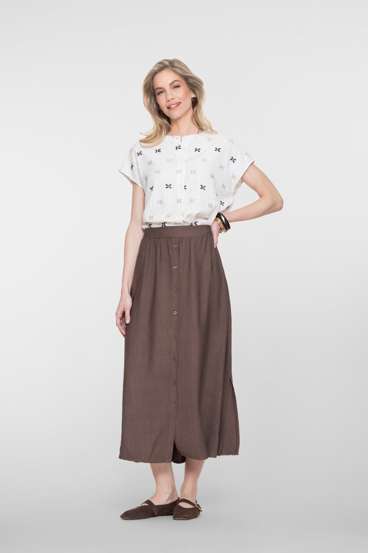 Geisha blouse met subtiele print – Shop de look