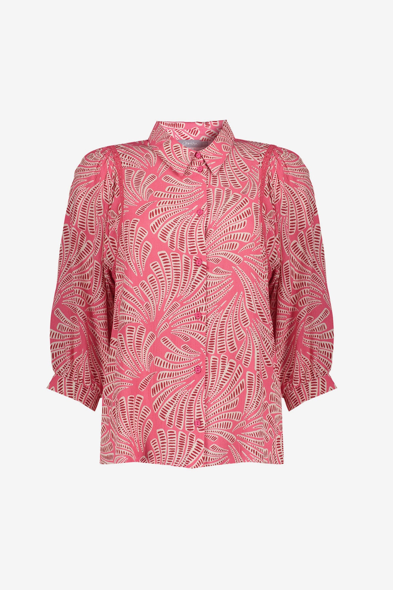 Geisha blouse met grafische print en 3/4 mouwen