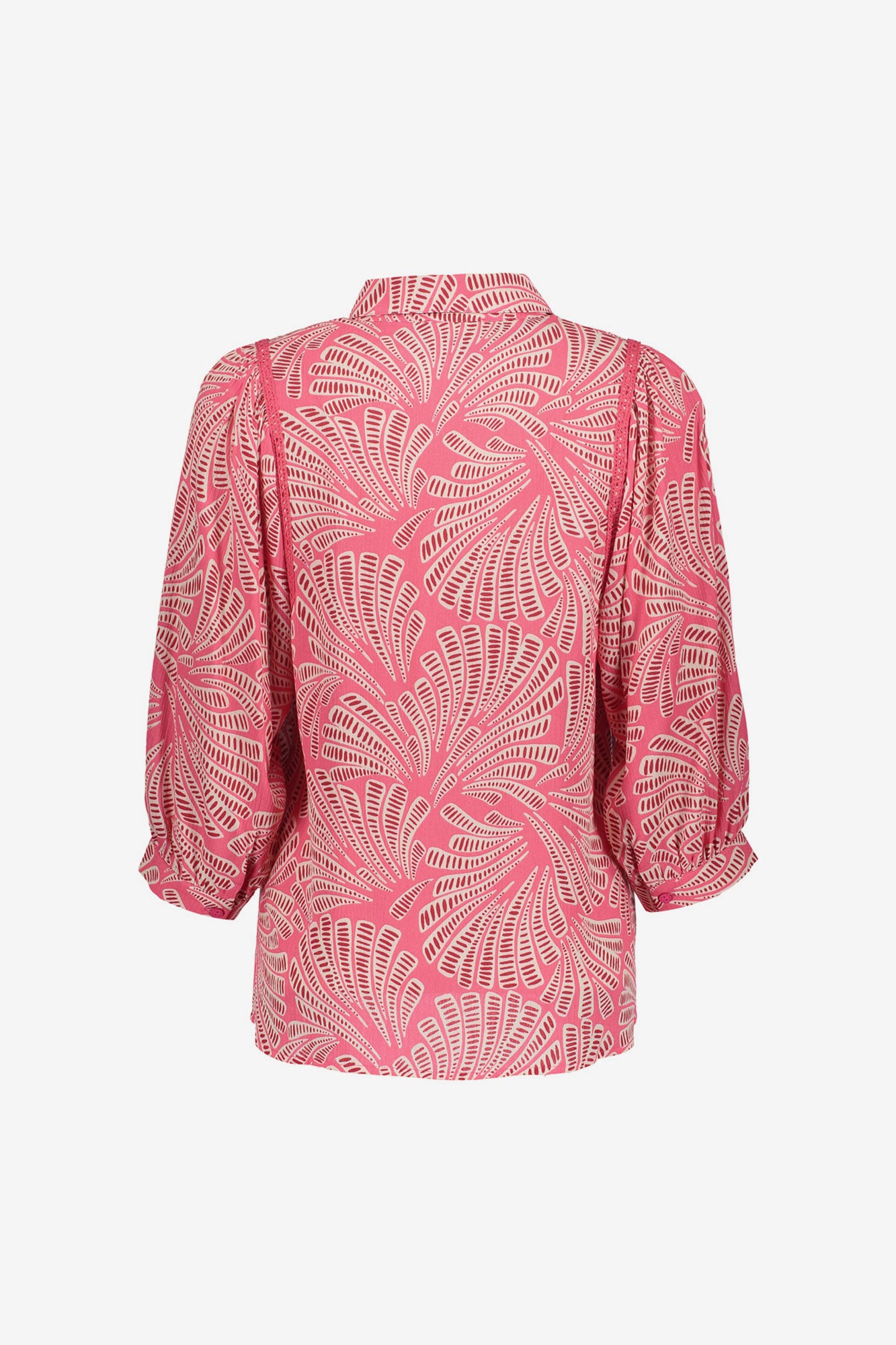 Geisha blouse met grafische print en 3/4 mouwen