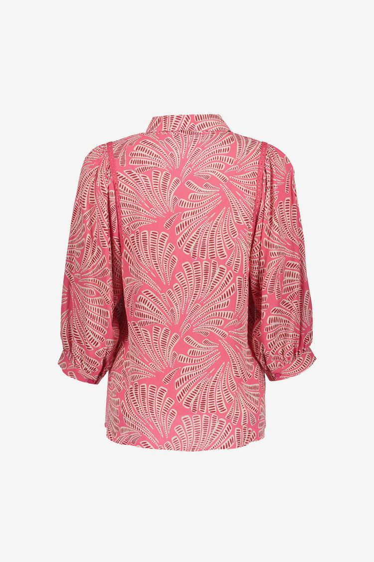 Geisha blouse met grafische print en 3/4 mouwen