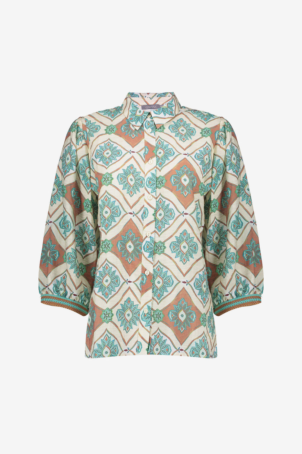 Geisha blouse met tegelprint
