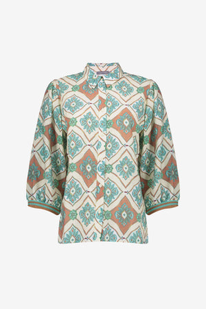 Geisha blouse met tegelprint