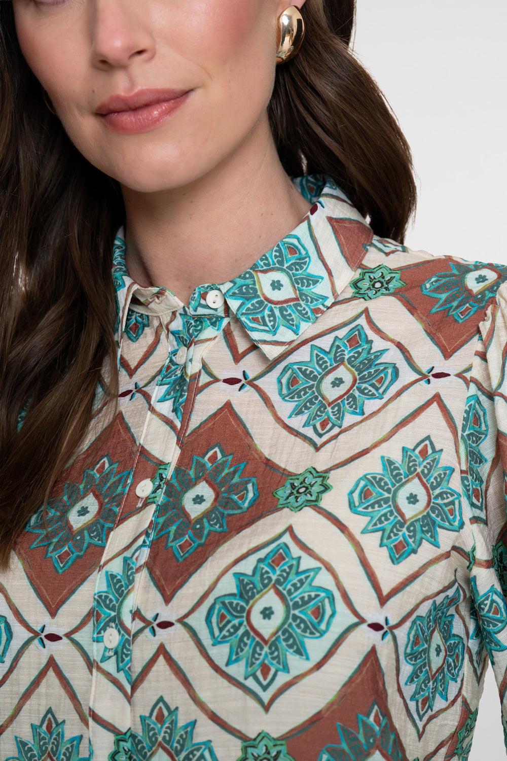 Geisha blouse met tegelprint