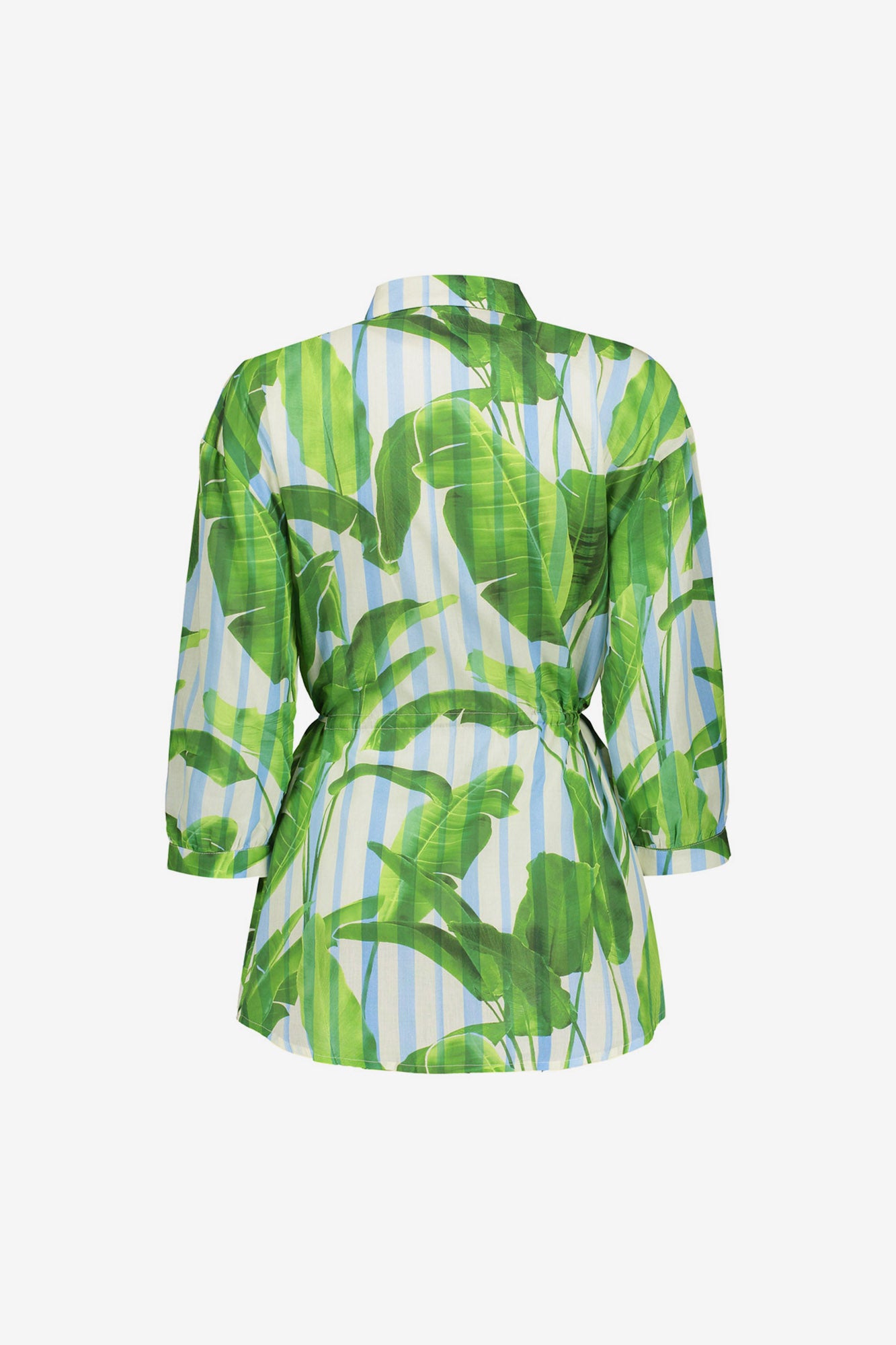Geisha lange blouse met palmprint en strikceintuur