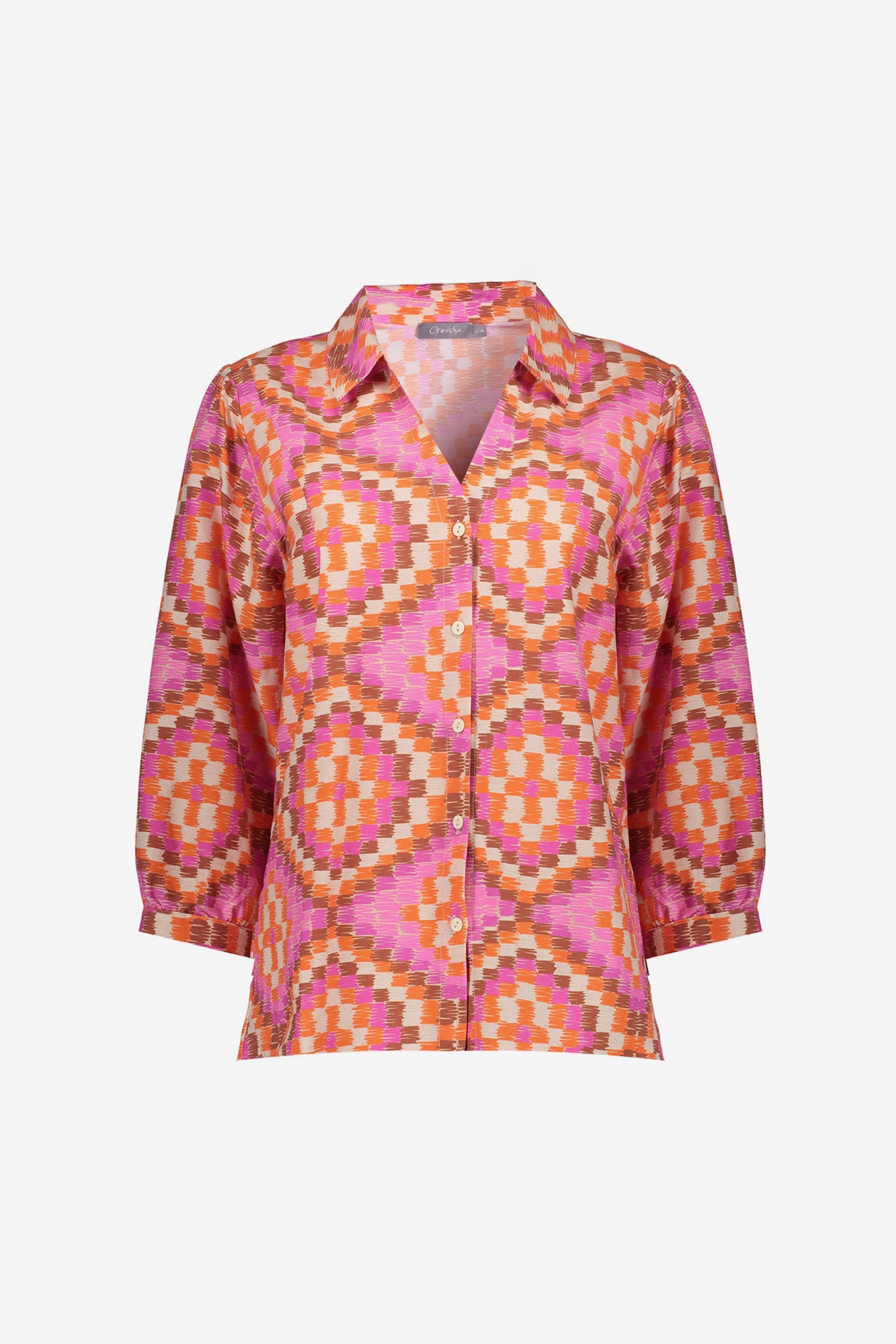 Geisha blouse kleurrijke tile print