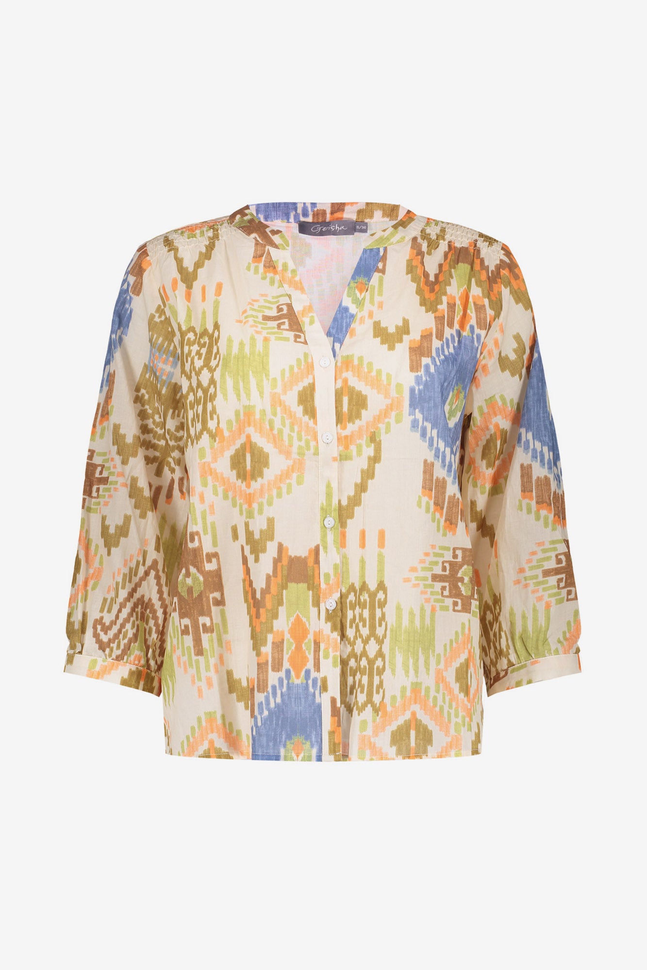 Geisha blouse met print en 3/4 mouw