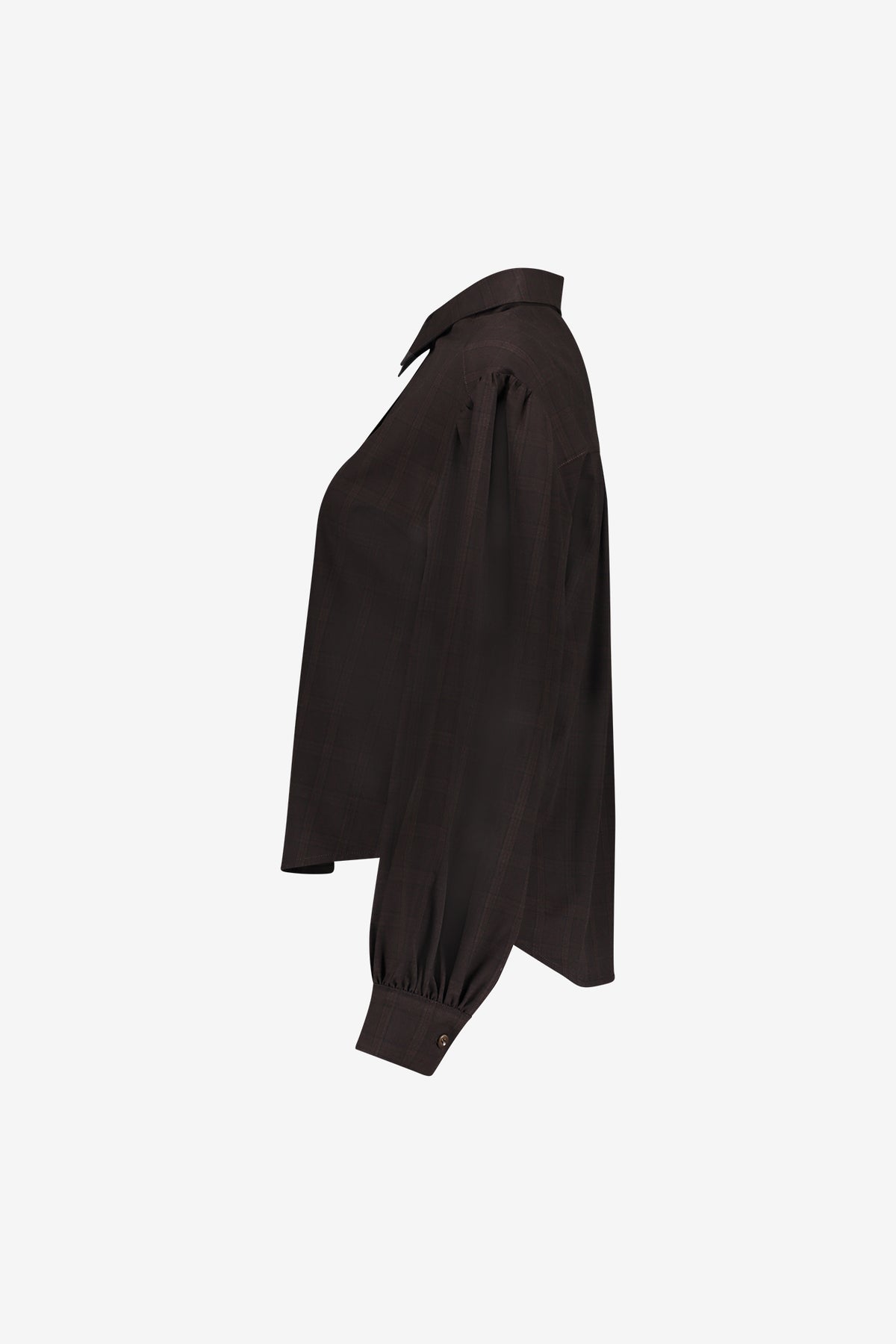 Geisha blouse met fijne ruit en ballonmouwen