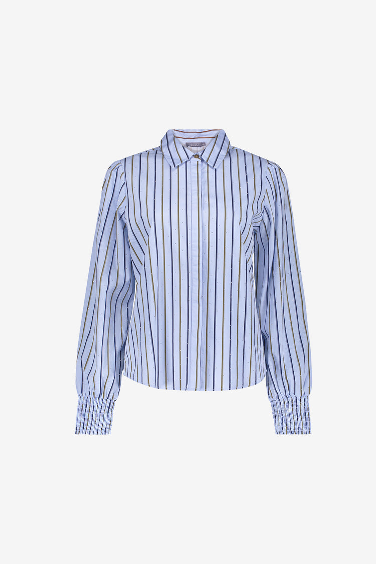 Geisha blouse met pinstripe en rhinestones