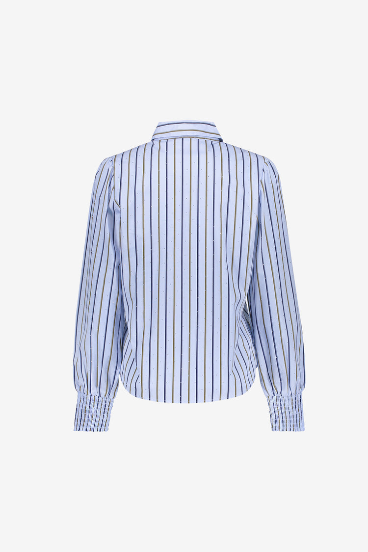 Geisha blouse met pinstripe en rhinestones