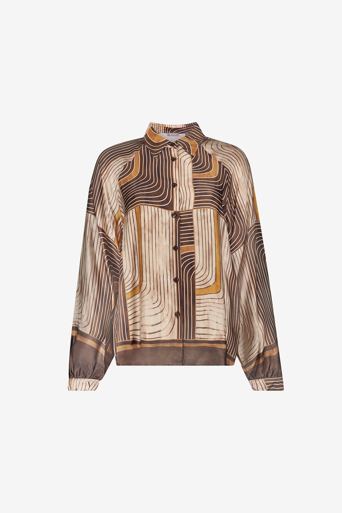 Geisha blouse met grafische print en satijnachtige uitstraling