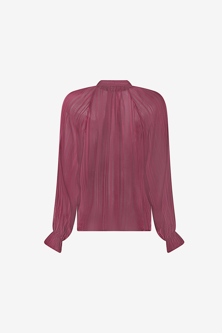 Geisha semi-transparante blouse met strikdetail en geweven strepen