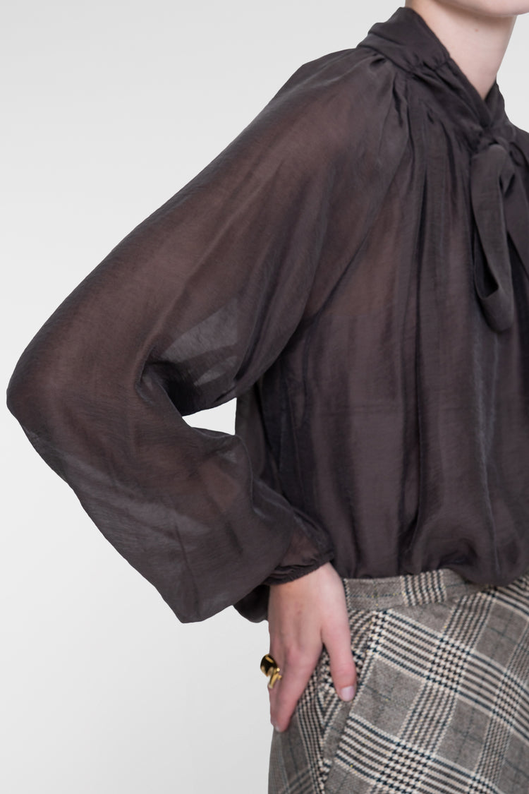 Geisha lyocell blouse met strikdetail