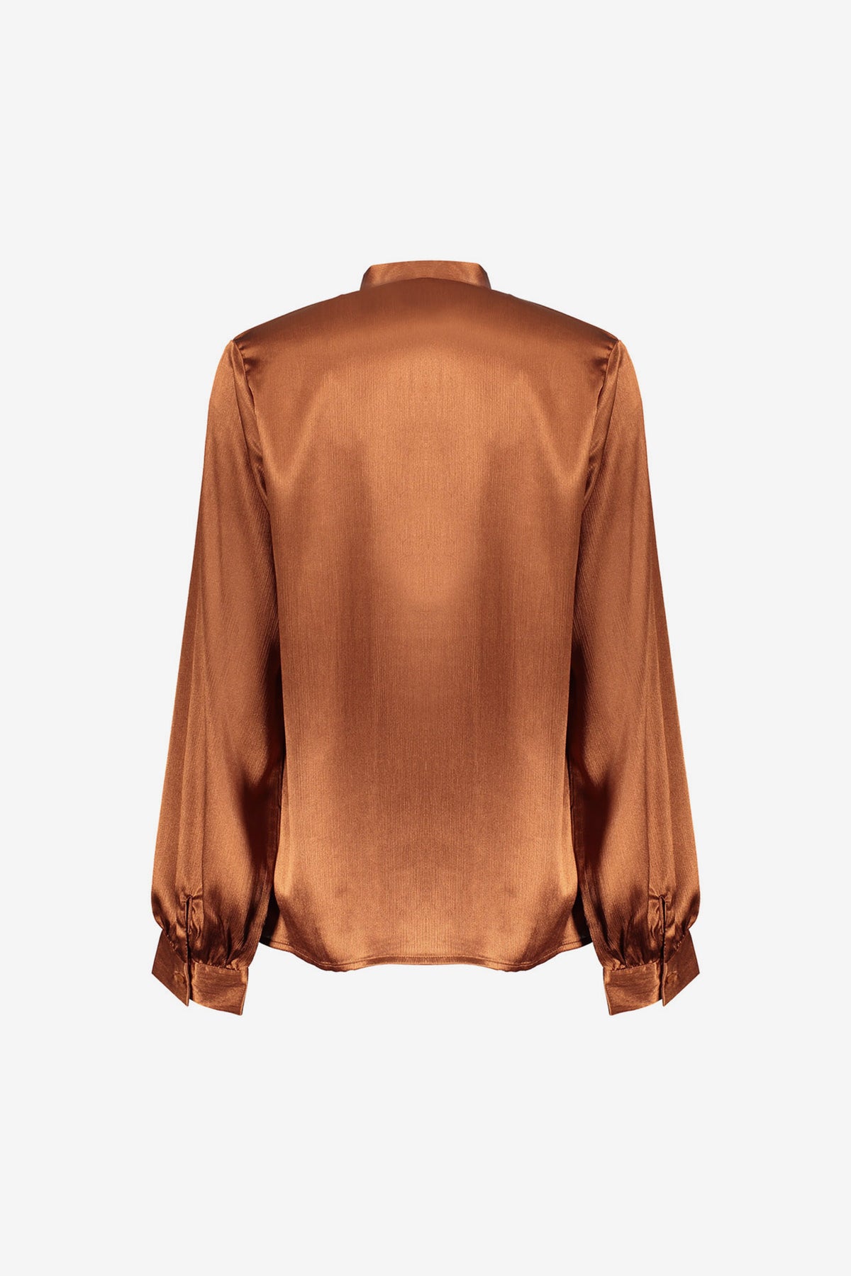 Geisha satijnachtige blouse met V-hals en strikdetail