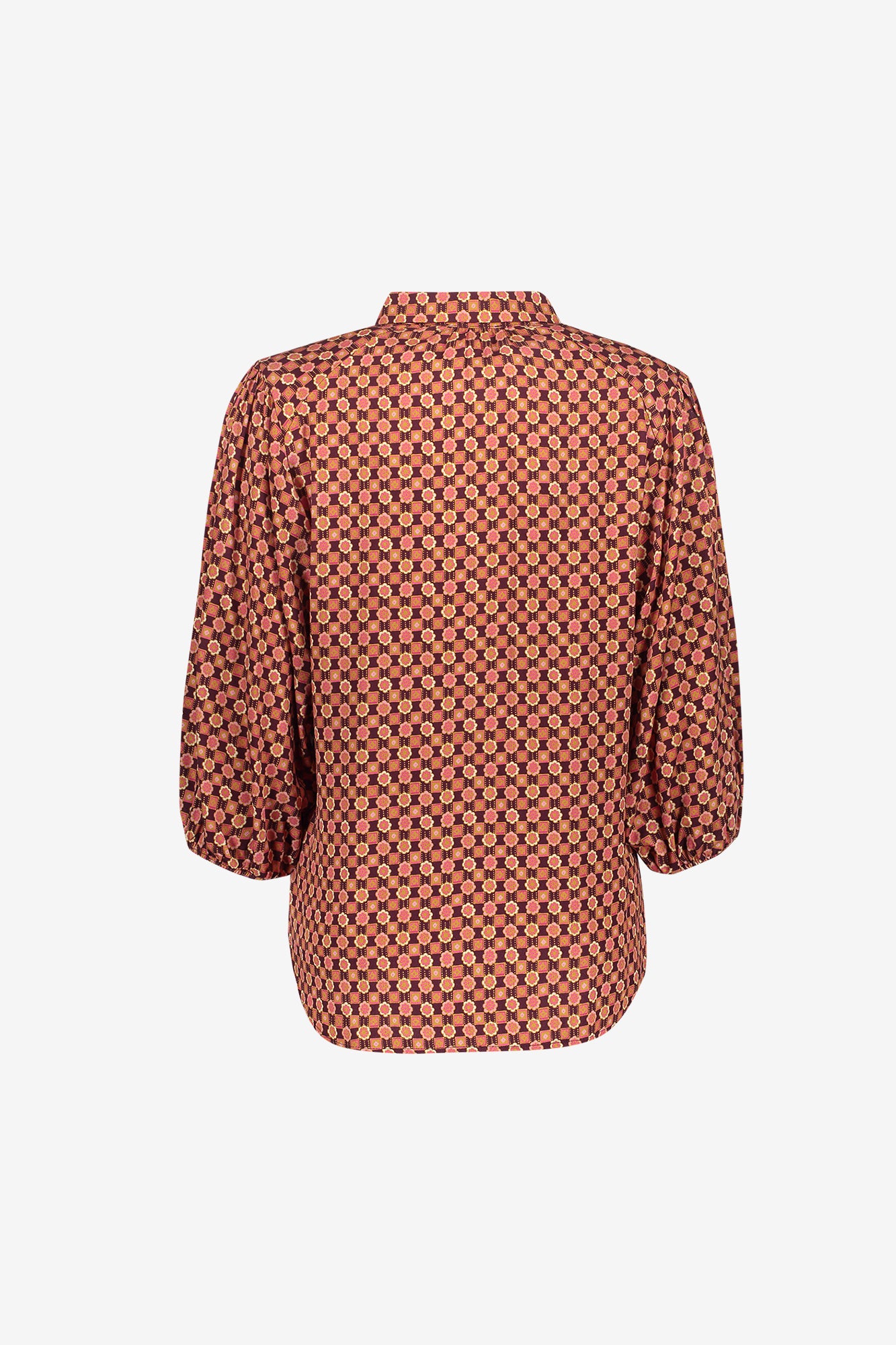 Geisha viscose blouse met grafische print en klassieke kraag