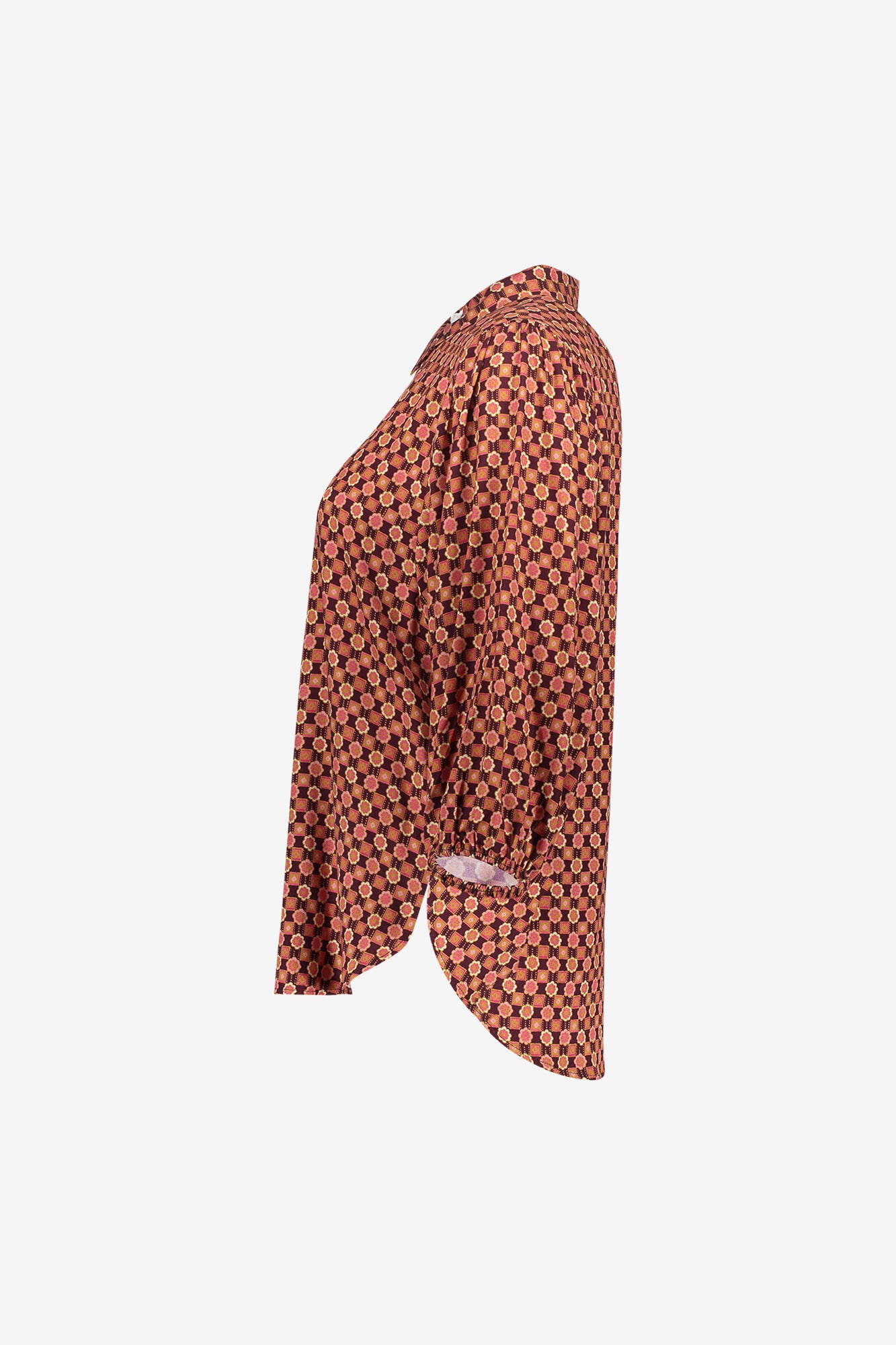 Geisha viscose blouse met grafische print en klassieke kraag