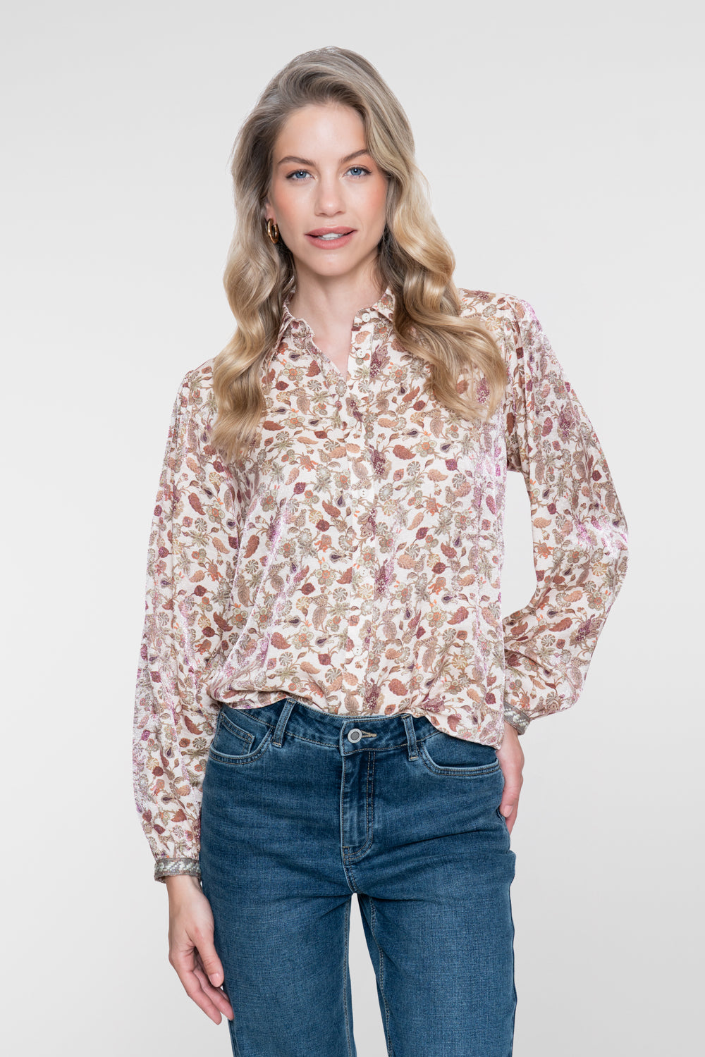 Geisha blouse met romantische print