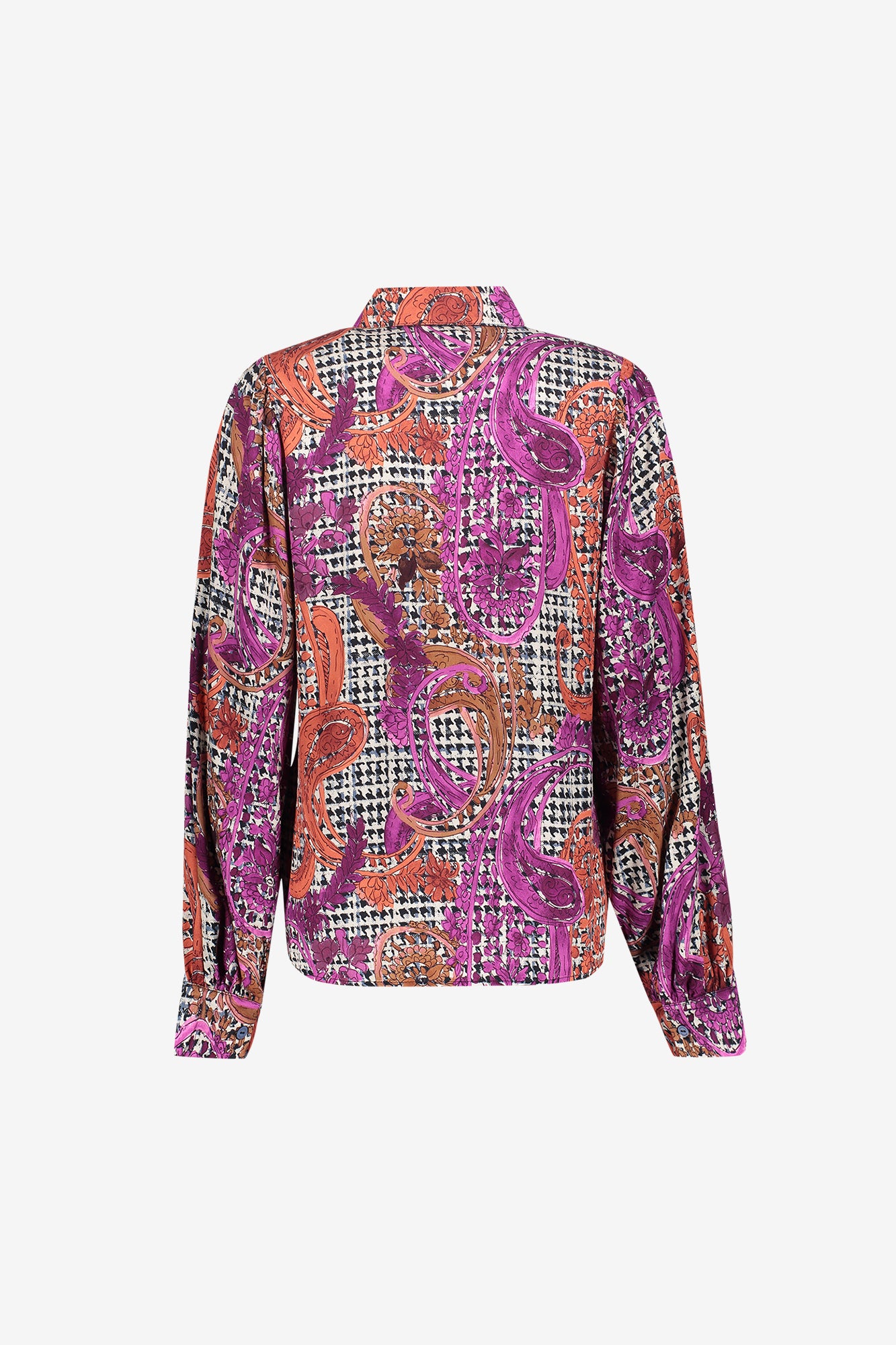 Geisha blouse met grafische print en klassieke kraag