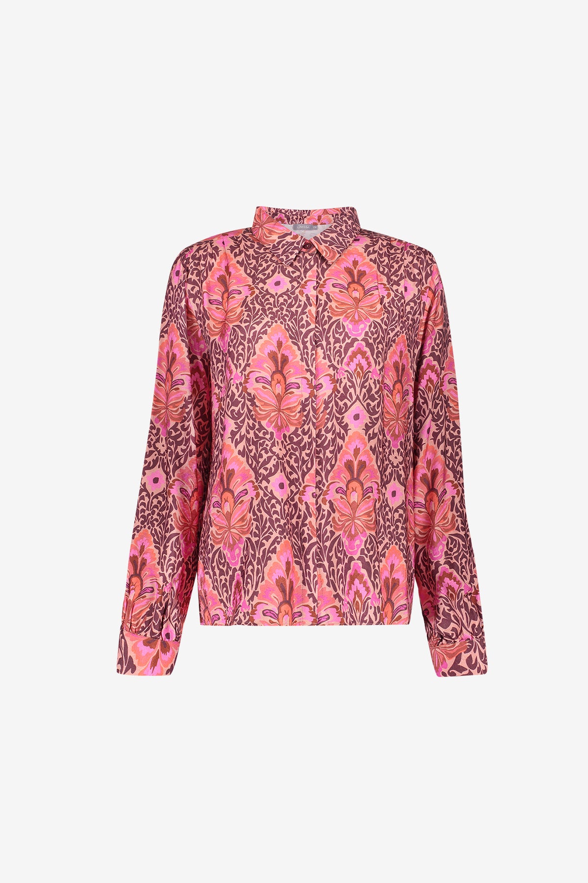 Geisha blouse met sierlijke print en klassieke kraag