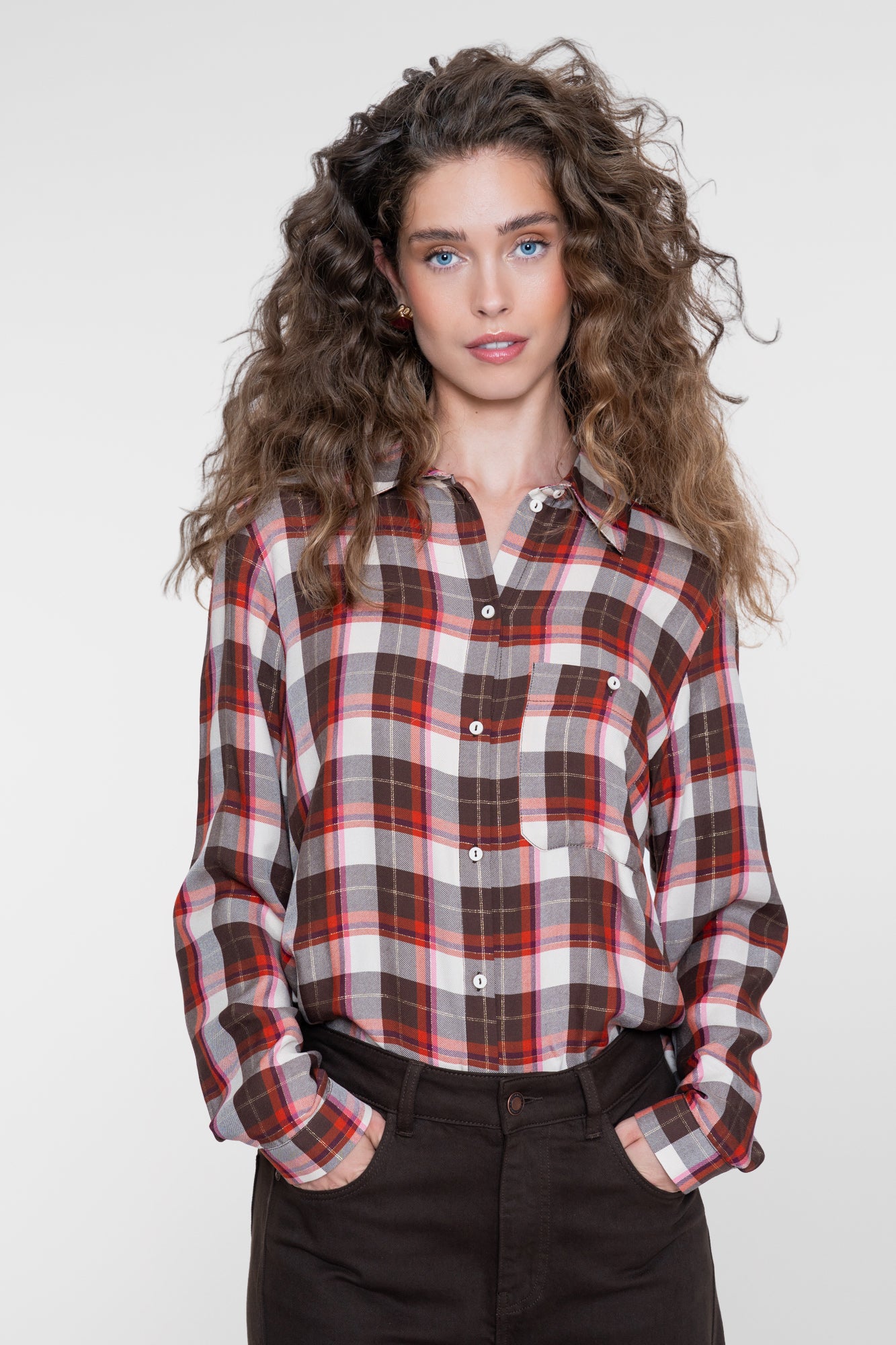 Geisha blouse met ruitdessin