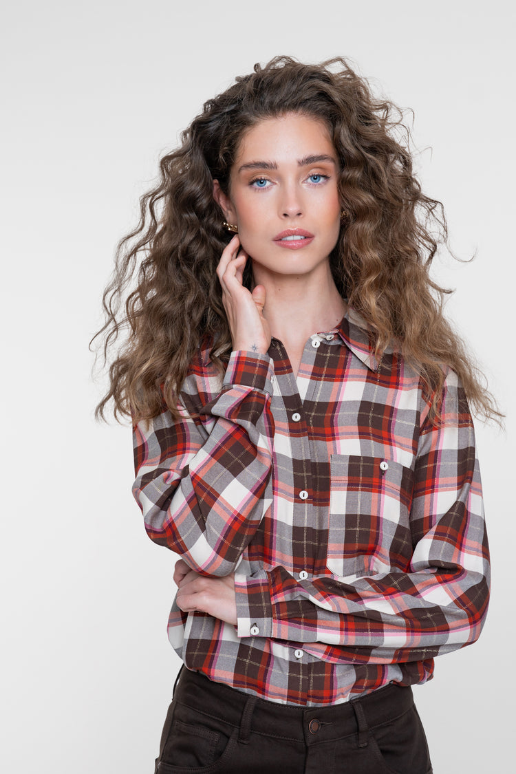 Geisha blouse met ruitdessin