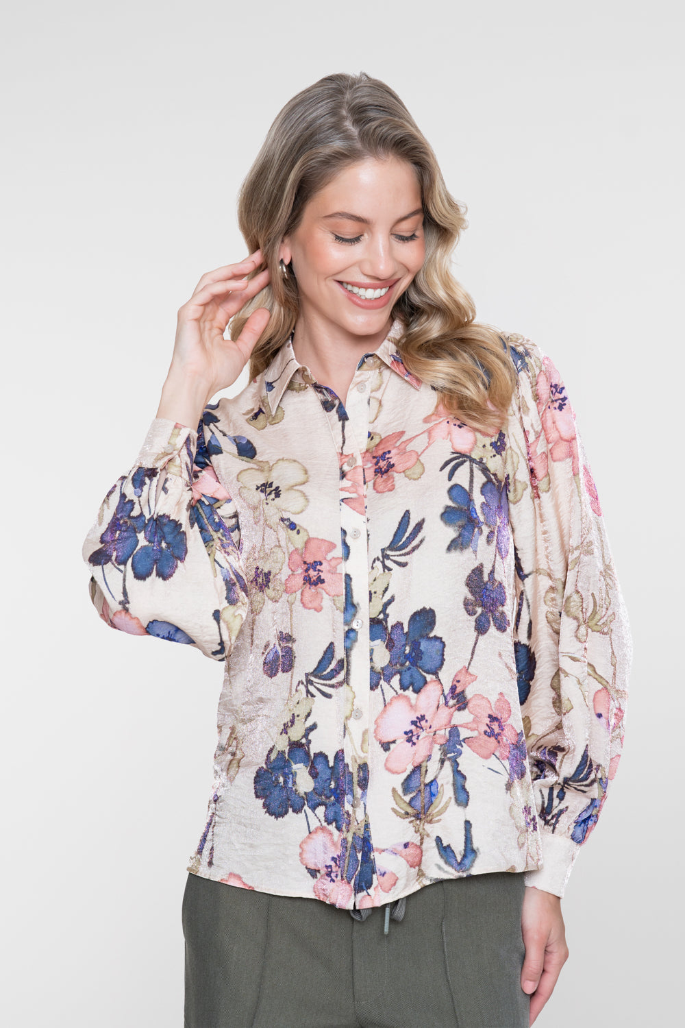 Geisha blouse met kleurrijke florale print